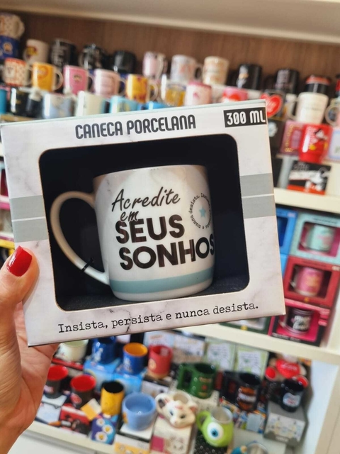 Caneca Porcelana Frases de Motivação Insista, Persista E Nunca Desista  Presente