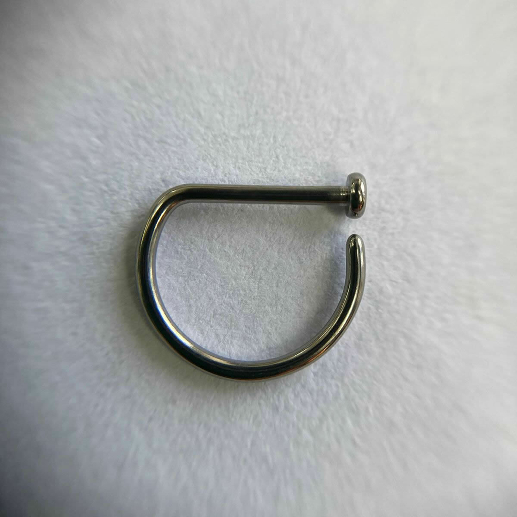 Piercing Titânio Nariz D Ring Fininho 0.8mm