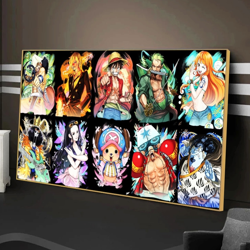 Quadro One Piece Anime Abertura Decorativo A4 23x33cm em Promoção