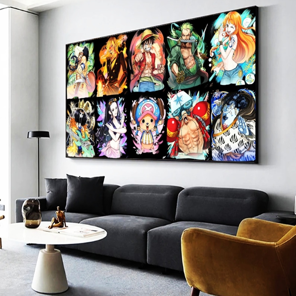 Quadros Decorativos 5 Peças Anime One Piece Personagens 3D em Promoção na  Americanas