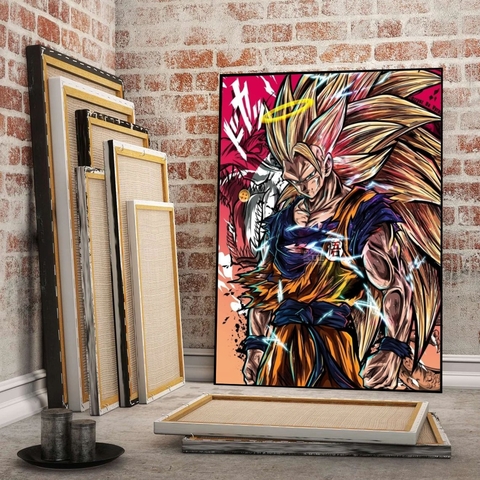 Quadro Metalizado Goku instinto Superior Dragon Ball Super Anime