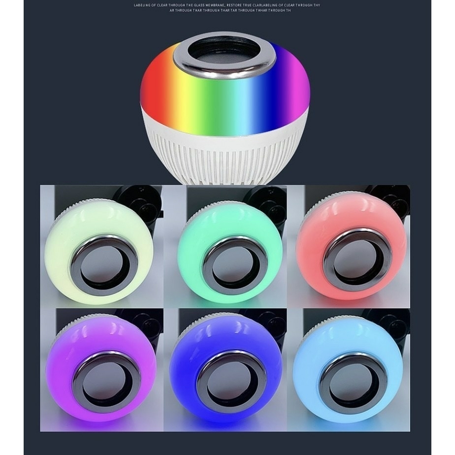 Lâmpada Bluetooth Led RGB + Som + Controle Remoto