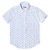 camisa manga curta branca pintinhas