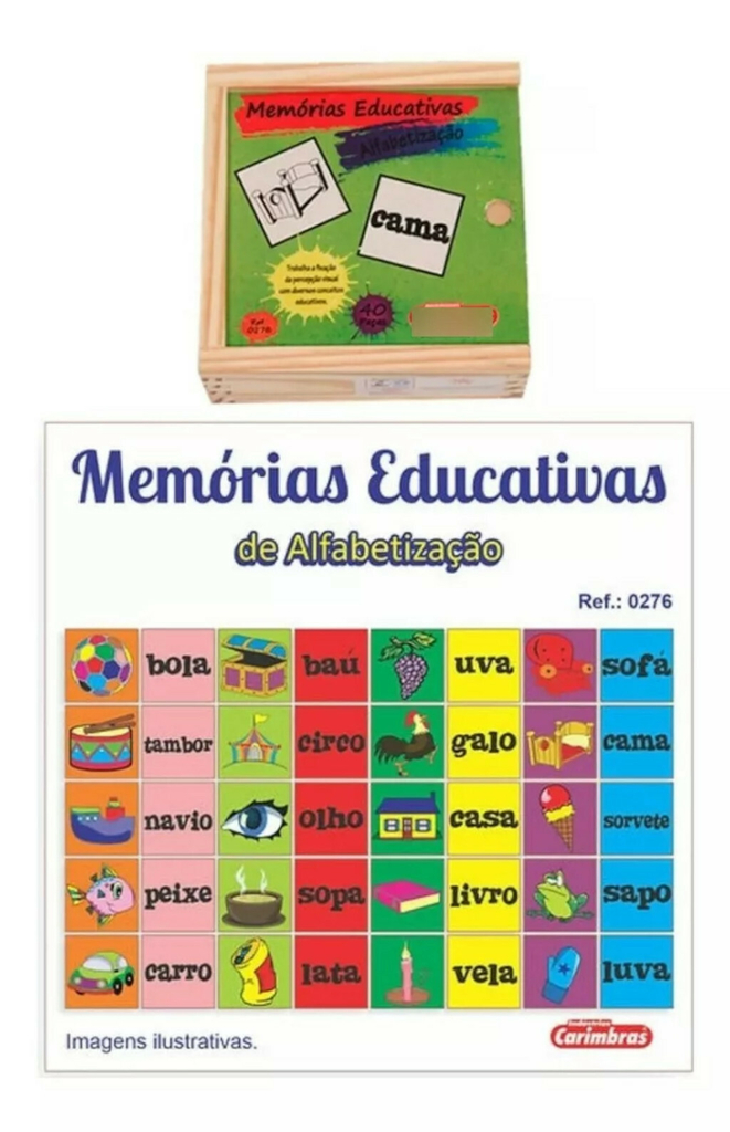 Jogo Memórias Educativas Alfabetização