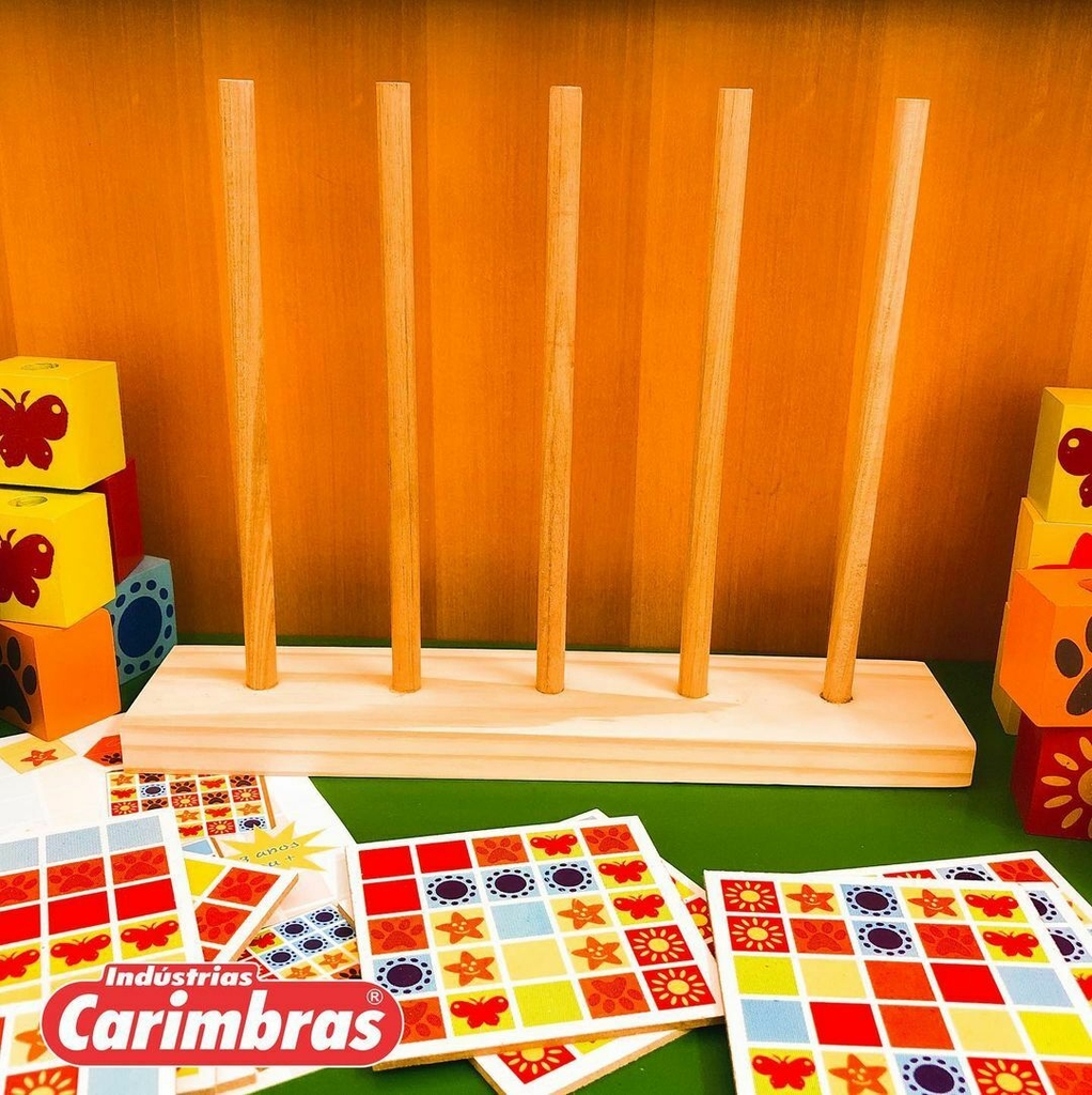 Jogo Educativo de Montar Blocos e Cubos Seriados Carimbras