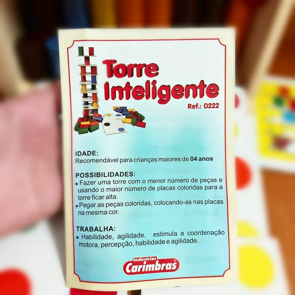 Brinquedo Jogo Educativo Pedagógico Torre Inteligente Carlu