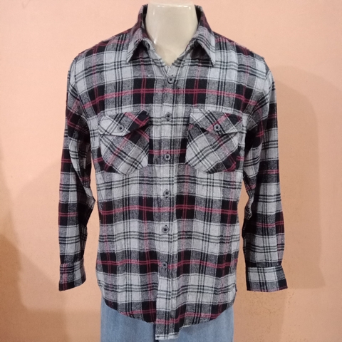 camisa xadrez lumberjack de flanela vermelho com preto - Camisologia