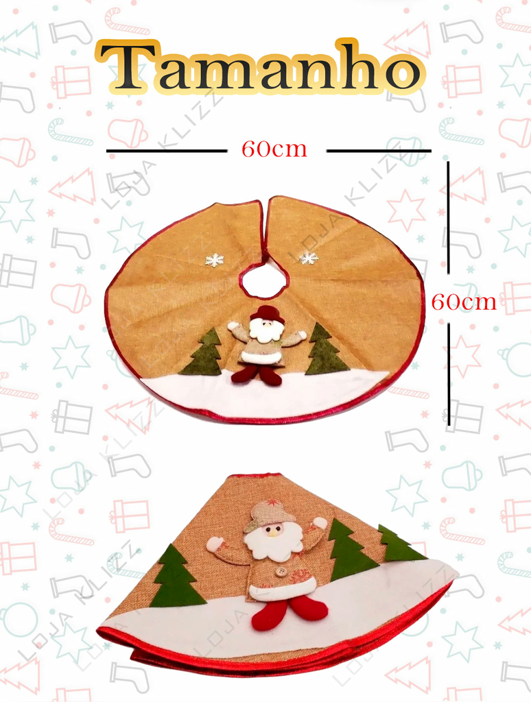 Saia de árvore de Natal de 76 cm padrão bonito dos desenhos animados raposas  pequena saia de árvore tapete de festa casa de fazenda tapete de árvore de  natal para decoração de