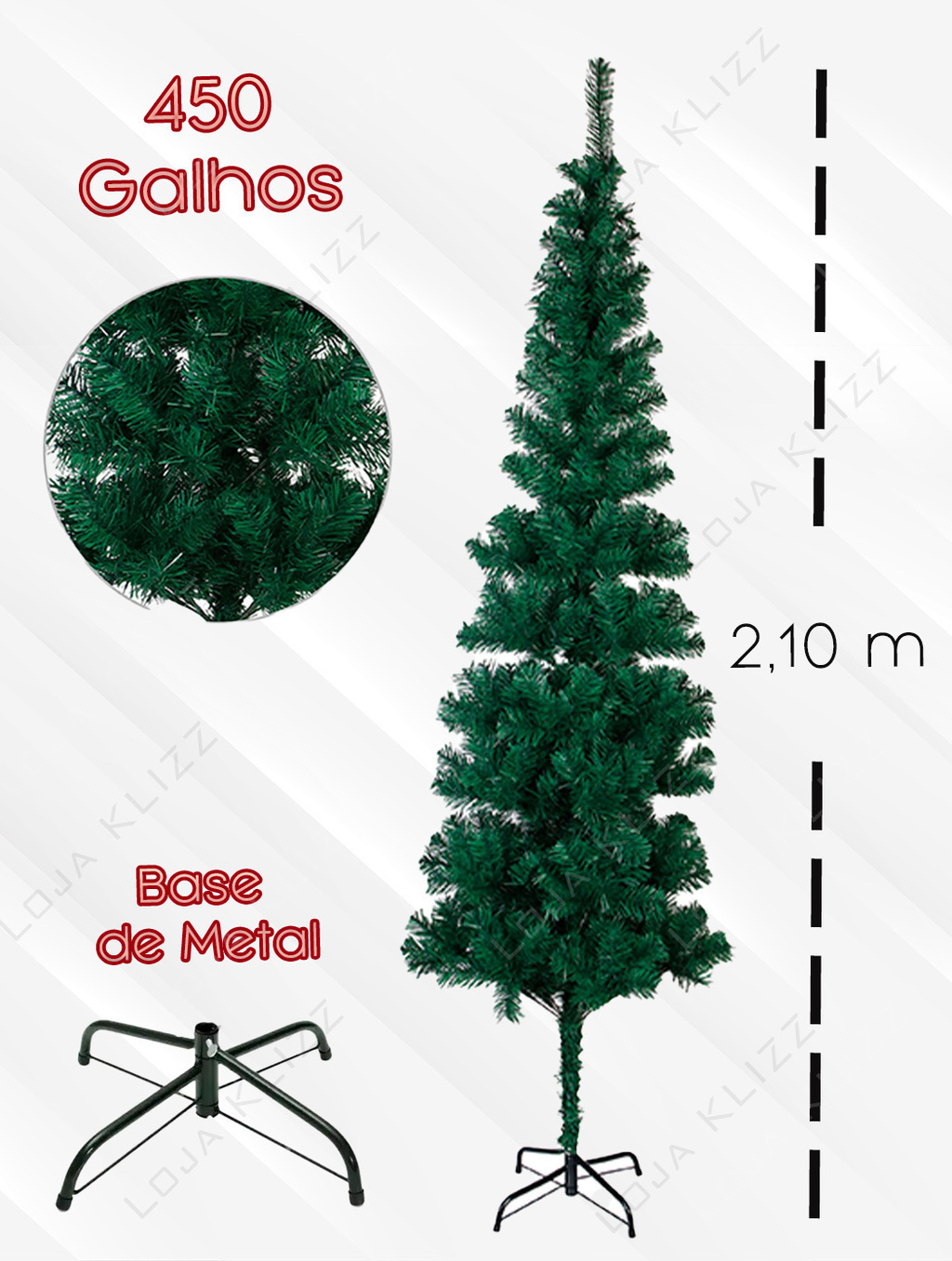 CLF Artesanato - Árvore de Natal Grande - Medida 52cm de altura