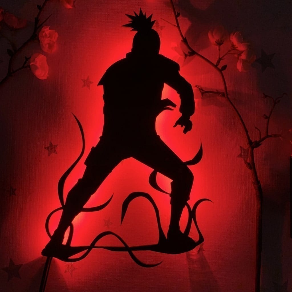 Sasuke Naruto Luminária de Parede Led Rgb