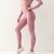Leggings esportivos sem costura para mulher, cintura alta, elástico, cor sólid