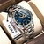 POEDAGAR-Relógio de pulso quartzo em aço inoxidável resistente masculino, mar na internet