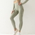Leggings esportivos sem costura para mulher, cintura alta, elástico, cor sólid - loja online