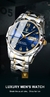POEDAGAR-Relógio de pulso quartzo em aço inoxidável resistente masculino, mar na internet