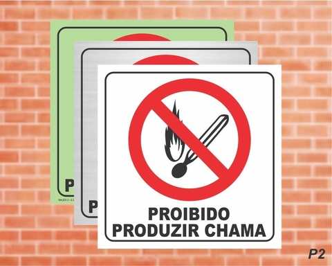 Placa de Sinalização Proibido Utilizar Água para Apagar o Fogo. P3