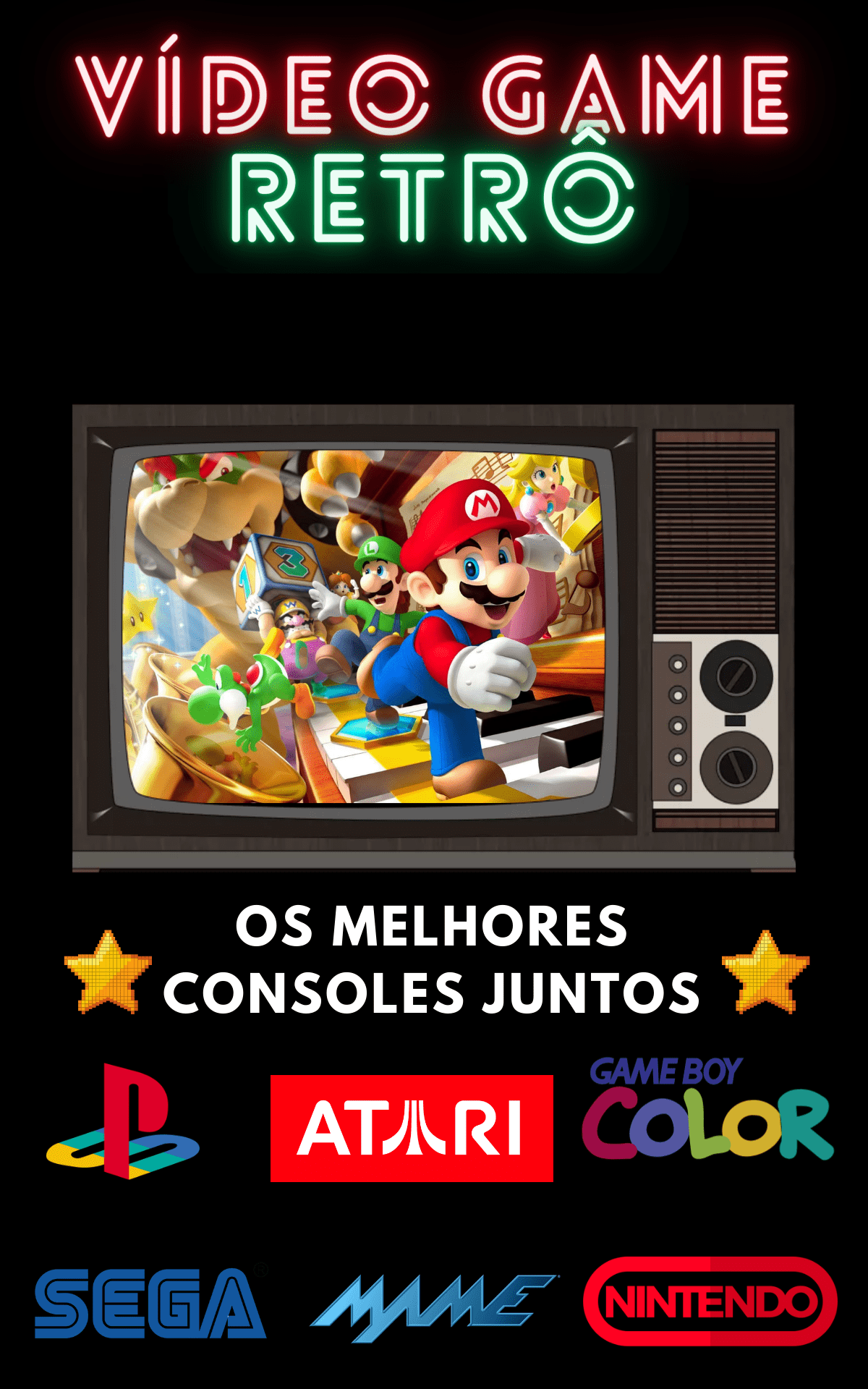 Vídeo Game Retrô 15 Mil Jogos Antigos 64G 4K HDMI 2 Controles s/ Fio D