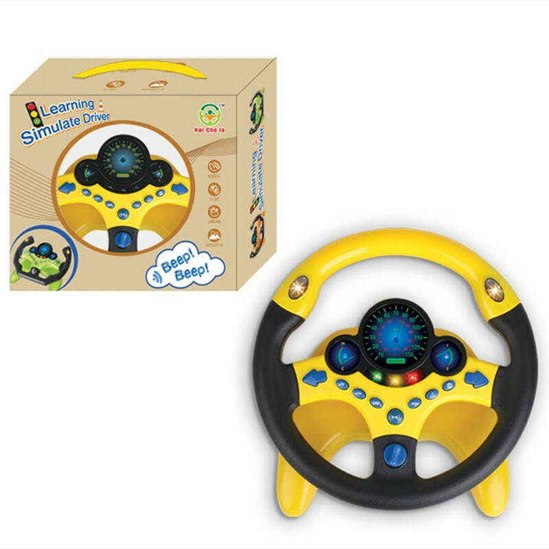 Volante infantil - volante simulação criativa com luz - Carros