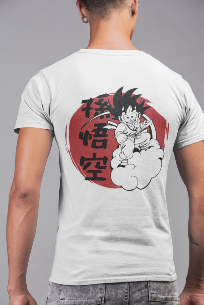 Camiseta Regata Colorida Goku Nuvem Voadora