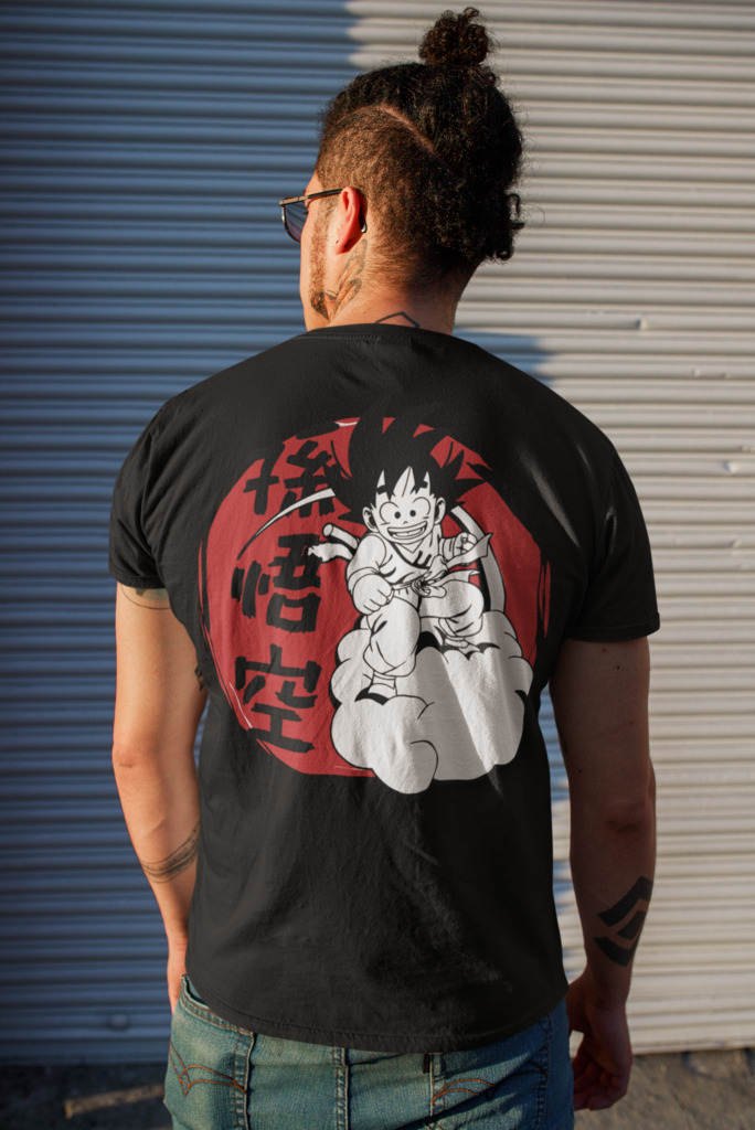 Camiseta Regata Colorida Goku Nuvem Voadora