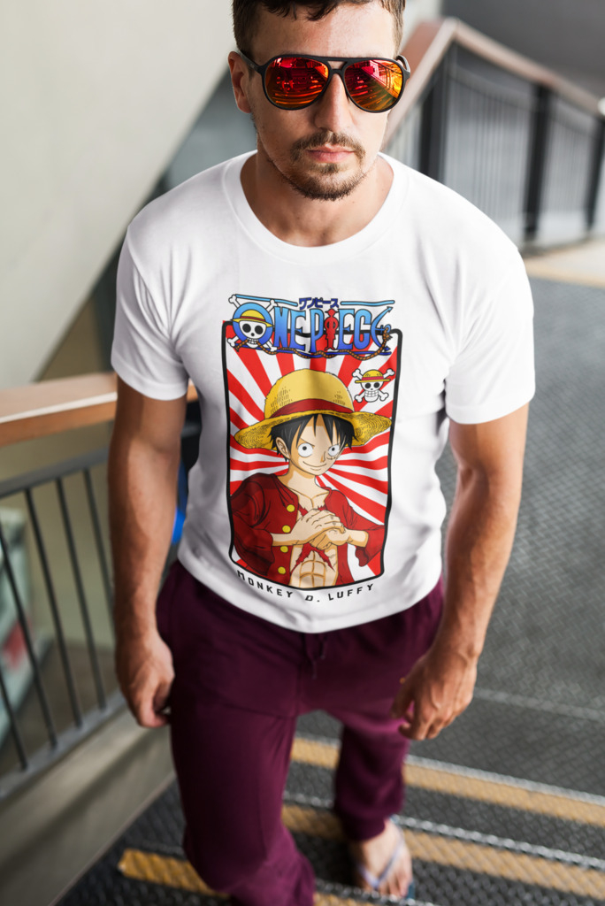 Camiseta T-shirt One Piece D. Luffy - Branco