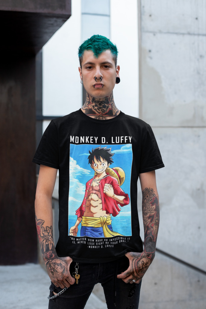 Camiseta Afro Luffy - One Piece