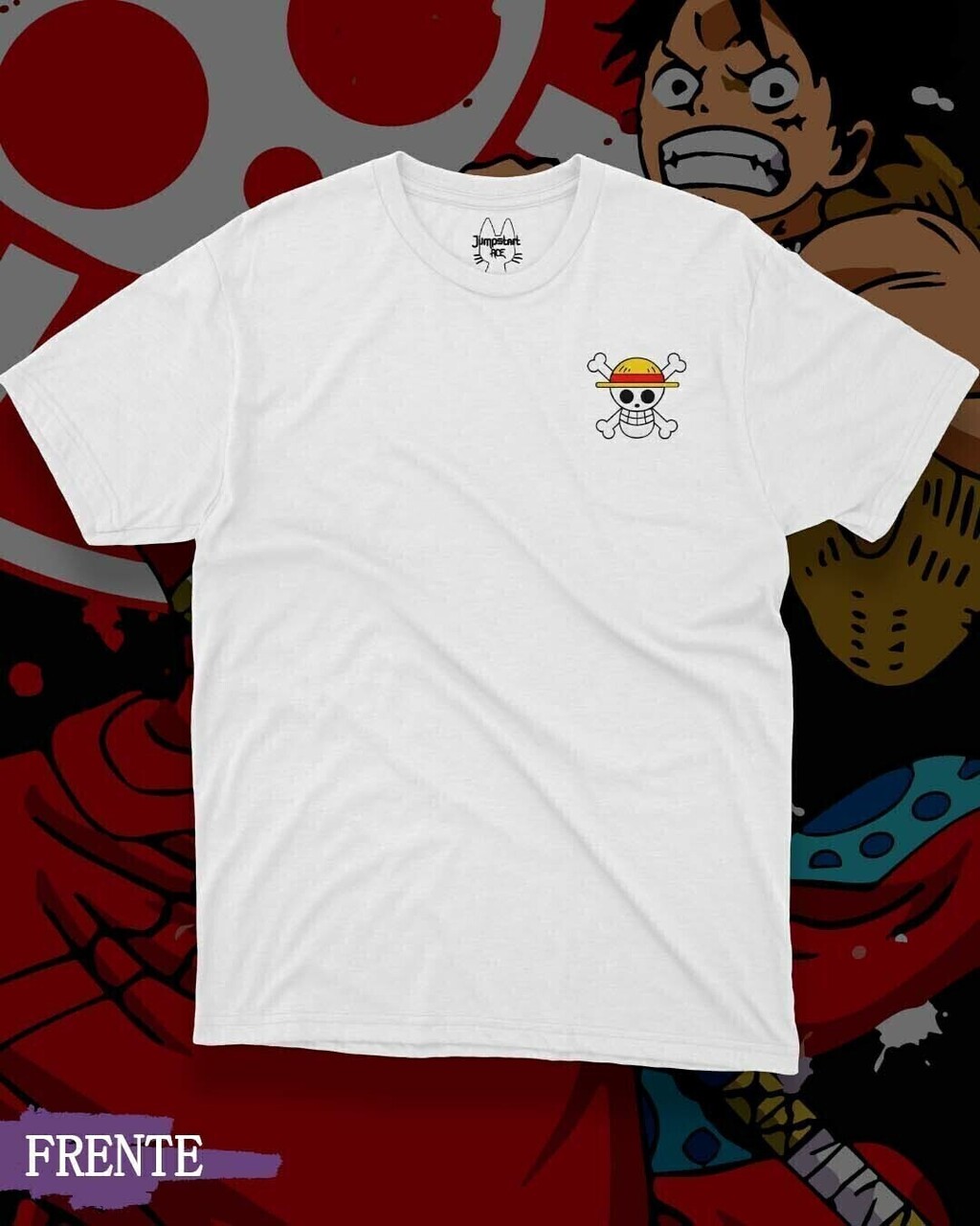 Camiseta T-Shirt Anime One Piece Personagens Luffy Zoro  Cor:Branco;Tamanho:P