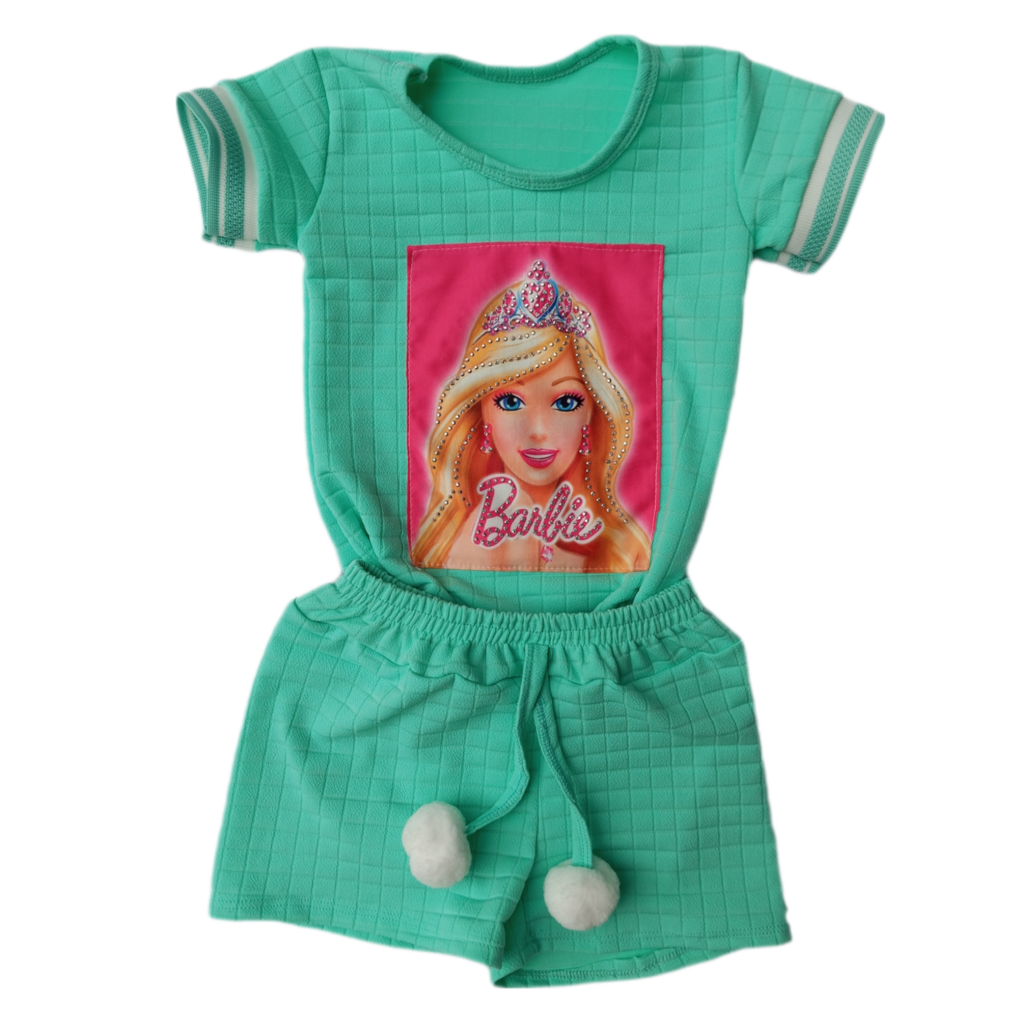 Conjunto Barbie Infantil Menina Moda Blogueirinha Roupas Top