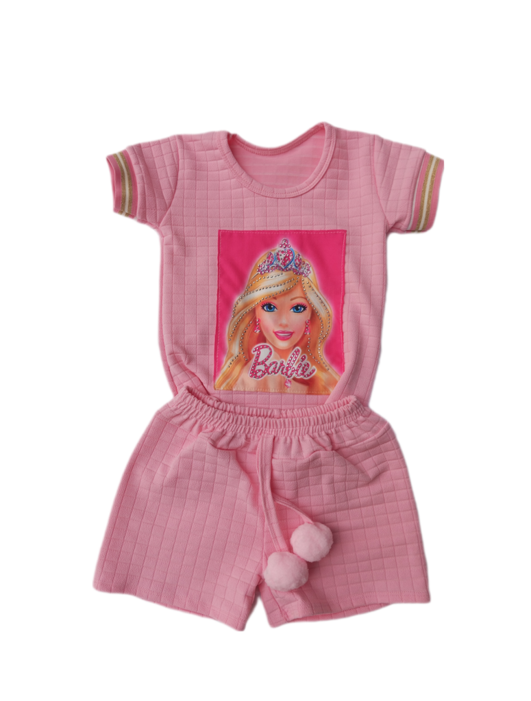 Conjunto Infantil Barbie Girl Menina Saia Menina Roupa Verão, roupa da  barbie 