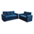 Conjunto 2 e 3 Compact 5 lugares encosto fixo Azul