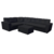 Sofá de canto oriente com chaise 6 lugares Preto