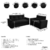 Conjunto 2 e 3 Compact 5 lugares encosto fixo Preto - Sofabrica Estofados - Seu Conforto Começa Aqui!