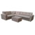 Sofá de canto oriente com chaise 6 lugares Bege