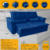 Sofá Retrátil e Reclinável 2,00m Roma - Veludo Importado - Espuma D33 Com Pillow Top - Azul