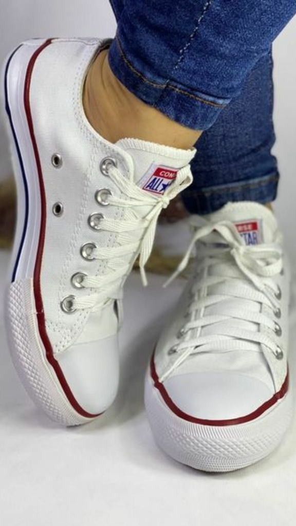 ALL STAR BRANCO CANO BAIXO ÉTNICO CORES LIMA