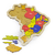 Quebra-Cabeça Mapa do Brasil Educativo com Regiões Estados e Capitais