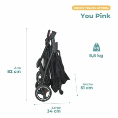 Coche Travel System Pikaboo You Rosado - tienda online