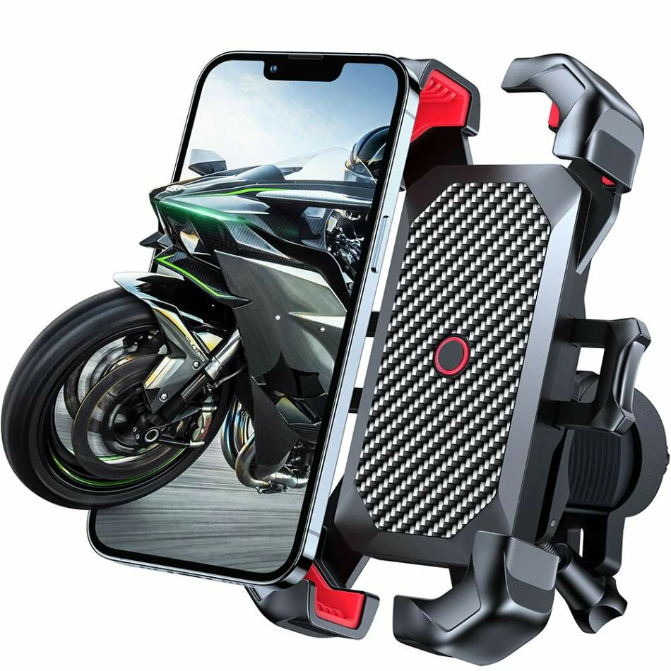 Suporte Celular Moto Bicicleta Almofadado Ajustável Giro 360