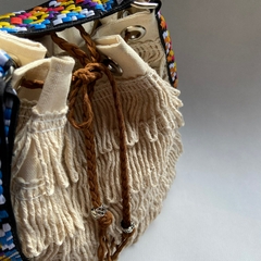 Bolsa franjas em algodão cru