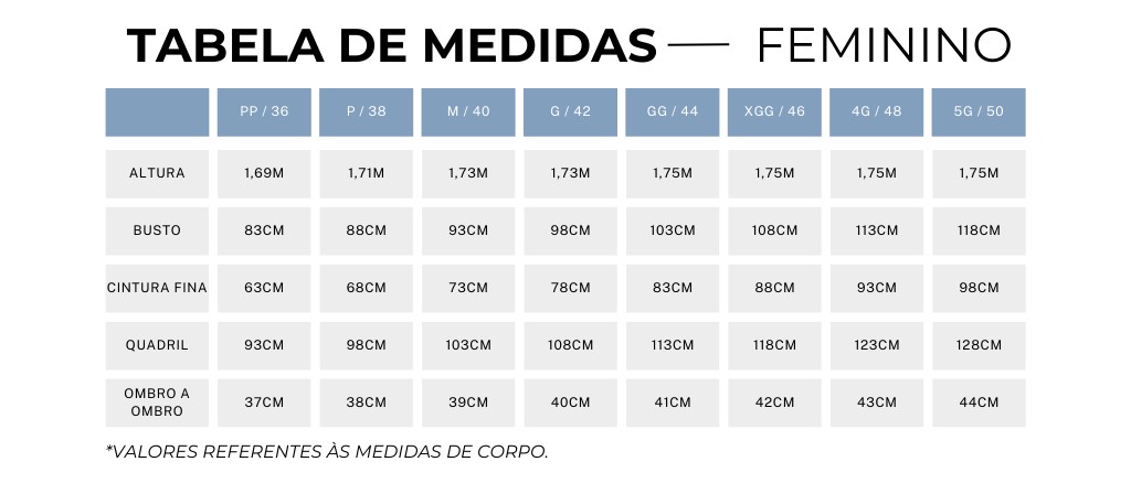 TABELA FEMININO