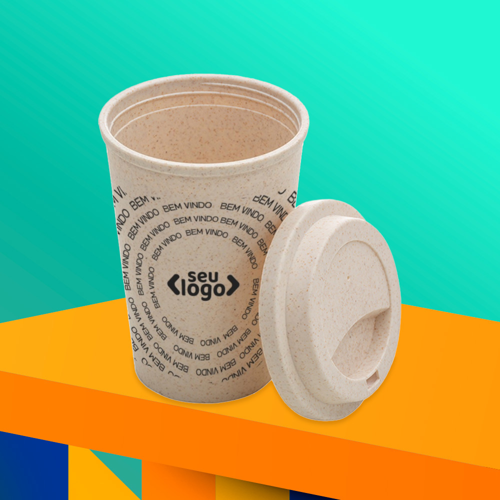 Copo EcoSip 450ml - Fibra de Bambu com Tampa