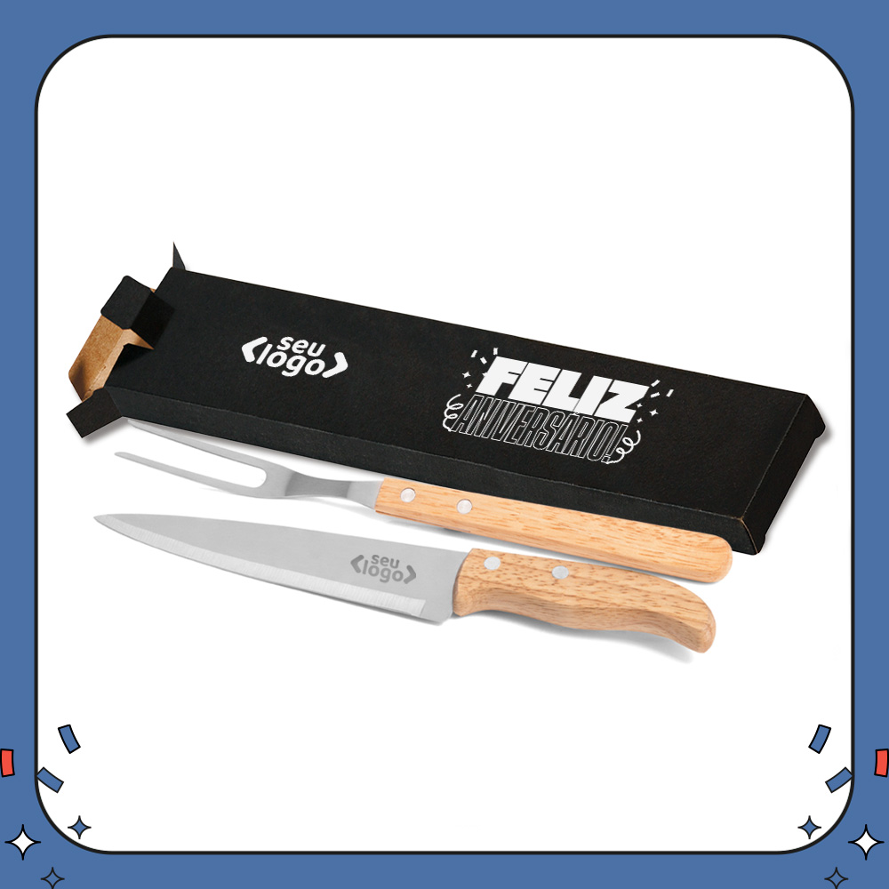 Master Cut Set - Conjunto Garfo e Faca 7" em Madeira