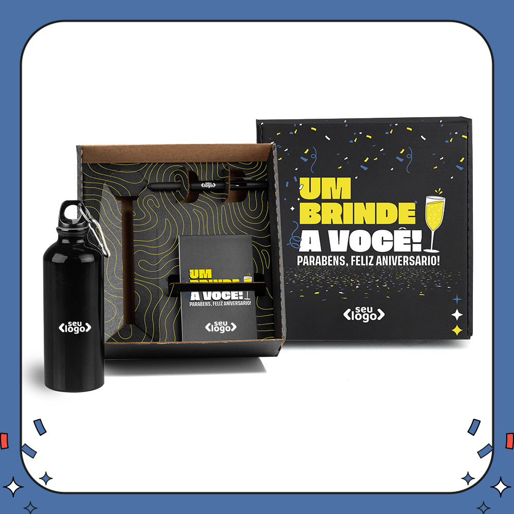 Kit Proactive - Squeeze, Bloco de Notas e Caneta