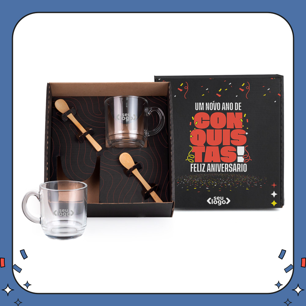 Kit Cheers - Canecas e Colheres (4 peças)