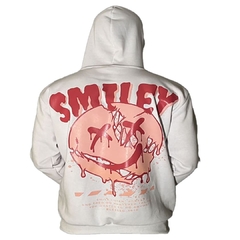 BUZO ALGODON FRIZADO OVER SMILEY WHITE