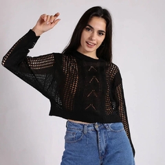 Sweater Corto Calado Manga Murcielago