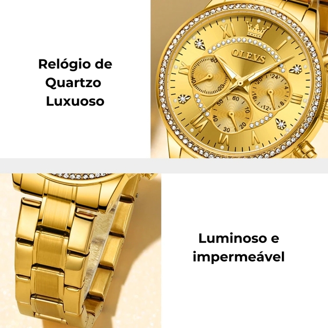 Relógio Feminino Dourado 