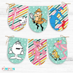 Kit imprimible personalizado - pantera rosa (verde) - pimpon