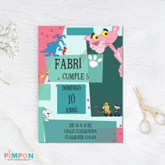 Kit imprimible personalizado - pantera rosa (verde)