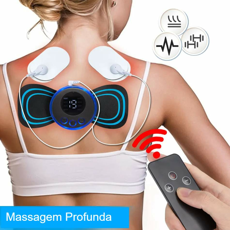 Massageador de pescoço e estimulador muscular elétrico com controle