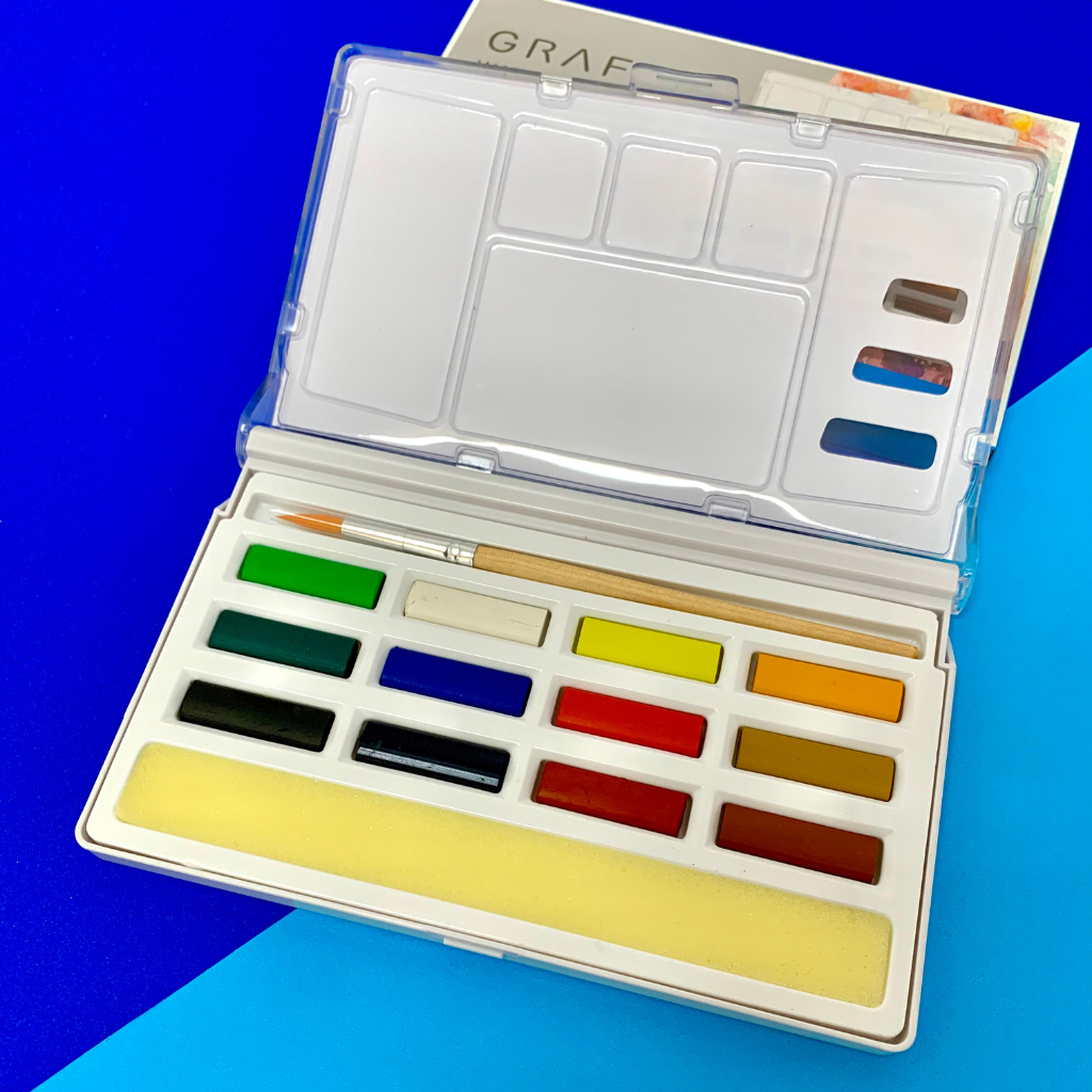 Aquarela em Pastilha Cis Graf Watercolor 12 Cores